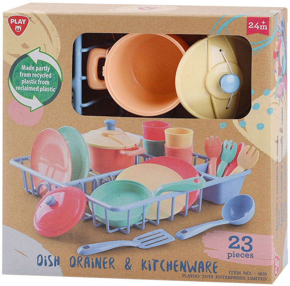 Speelrek met keukenaccessoires, 23dlg