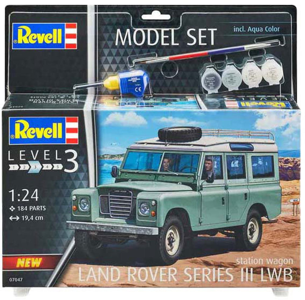 Revell modelbouwpakket auto - 67047 land rover series iii lwb station wagon - britse klassieke auto - model set plastic - 1:24 - modelbouw