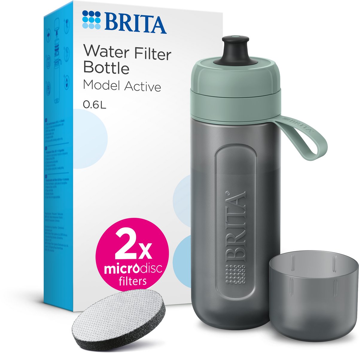 Brita active drinkfles donkergroen (600ml) 1052249
