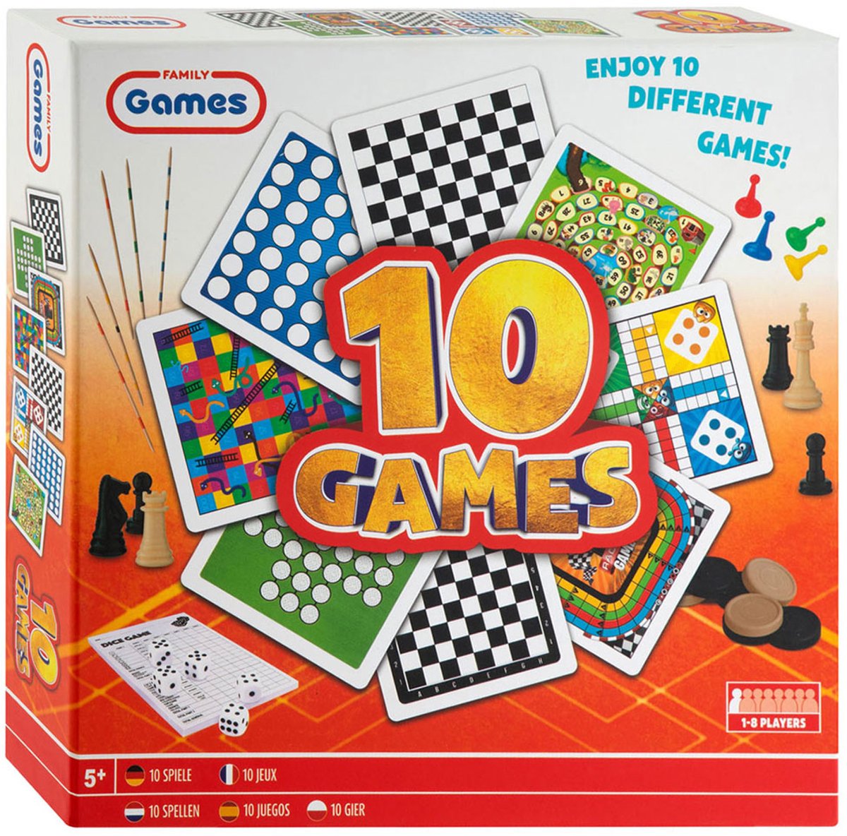 Creatieve knutselgroep klassieke bordspellen box 10in1