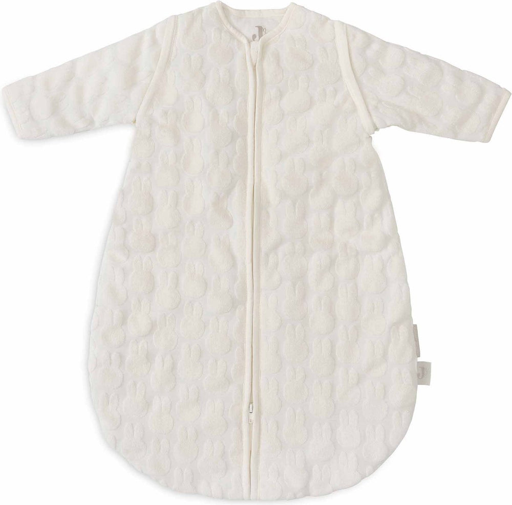 Jollein x nijntje - baby slaapzak winter met afritsbare mouw 60cm - rond - miffy jacquard ivory - winterslaapzak