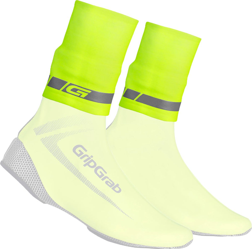 Gripgrab - cyclingaiter hi-vis regen wielren overschoenen cuffs neopreen manchetten - geel hi-vis - unisex - maat s m