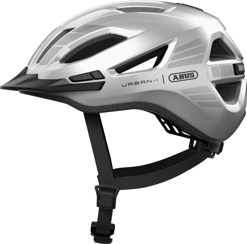 Abus fietshelm urban-i 4.0 lr signal silver l - 57-61 cm - zilver - geschikt voor gebruik op elektrische fietsen - stadsfietsen - 280 g