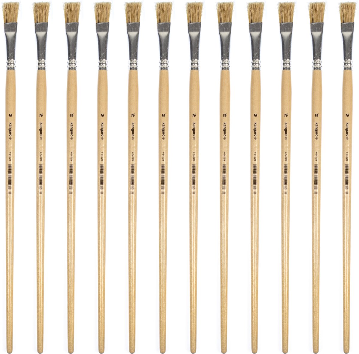 Kangaro lyonse penseel - #16 - gelakt hout - doos a 12 stuks - k-840216