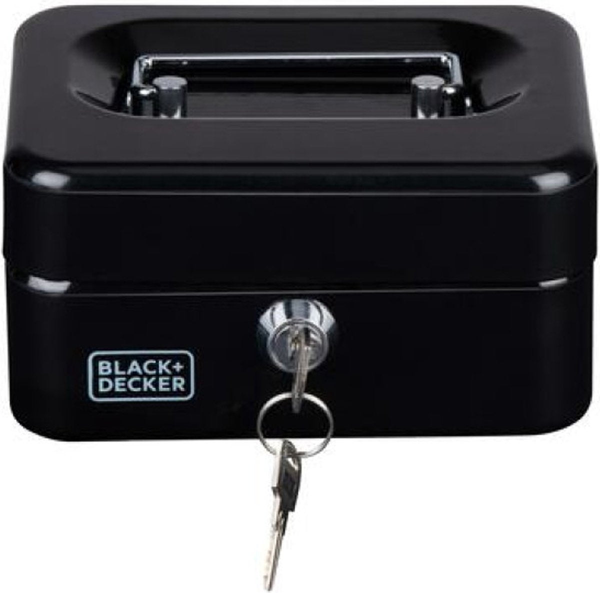 Black+decker geldkistje zwart met sleutel, 6 vakken