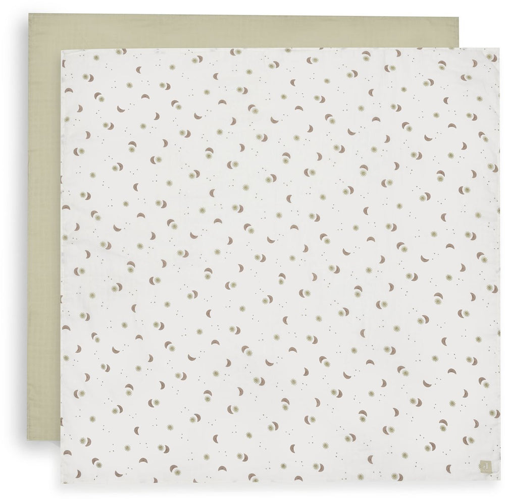 Jollein hydrofiele doek large 115x115cm over the moon (2pack)