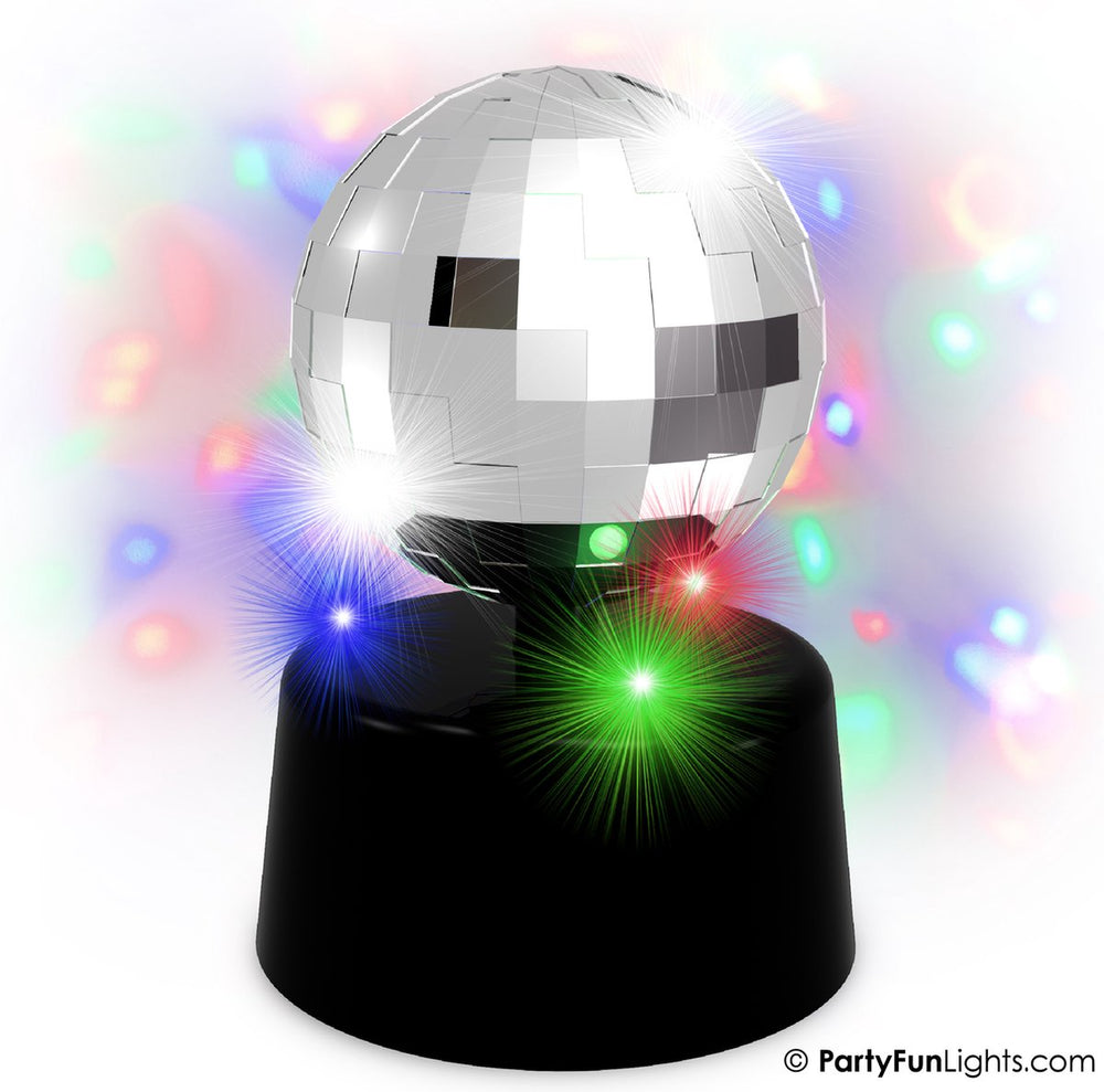 Partyfunlights - discolamp - multi-color party light - werkt op batterijen - werkt op usb - roterend - 3 led's
