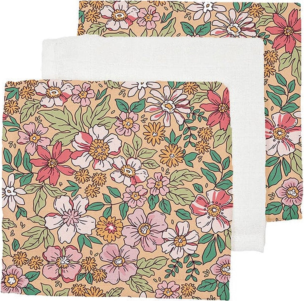Bloesem | meerkleurige hydrofiele doeken 25 x 25 cm - 3 stuks