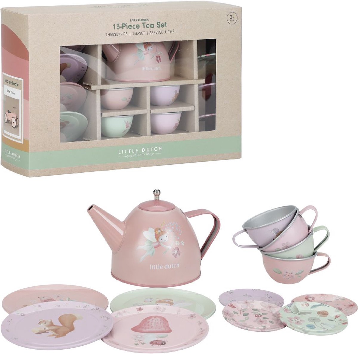Little Dutch Fairy Garden Tinnen theeservies