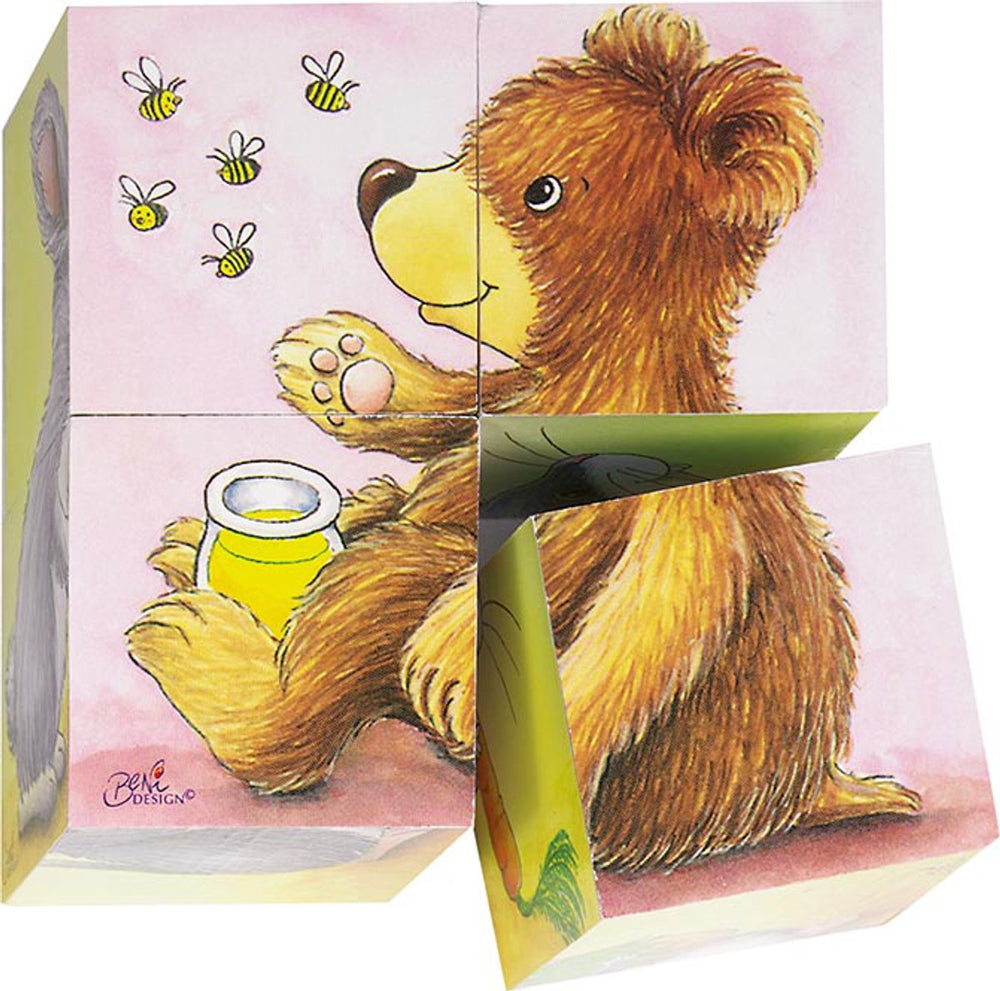 Goki houten blokpuzzel babydieren