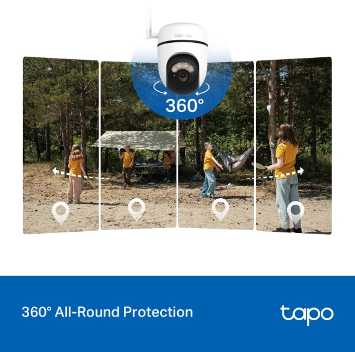 Tp-link tapo c615g kit - beveiligingscamera buiten - solar - 4g lte camera - 2k 3mp - ai tracking - ip65