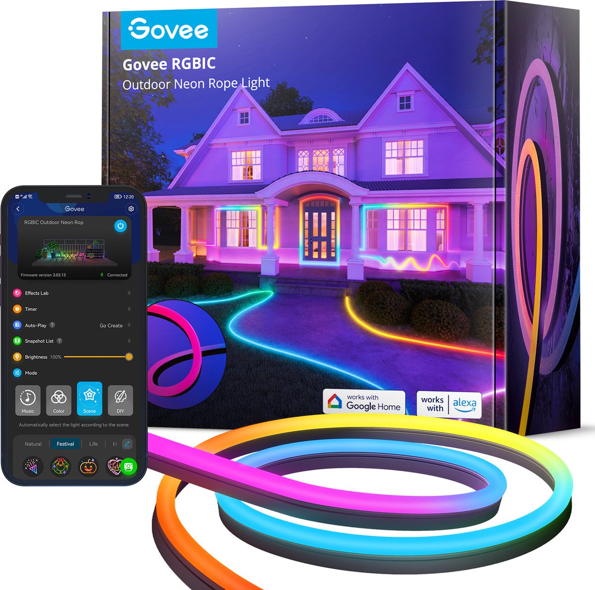 Govee RGBIC Buiten Neon Lichtslang (10 m)