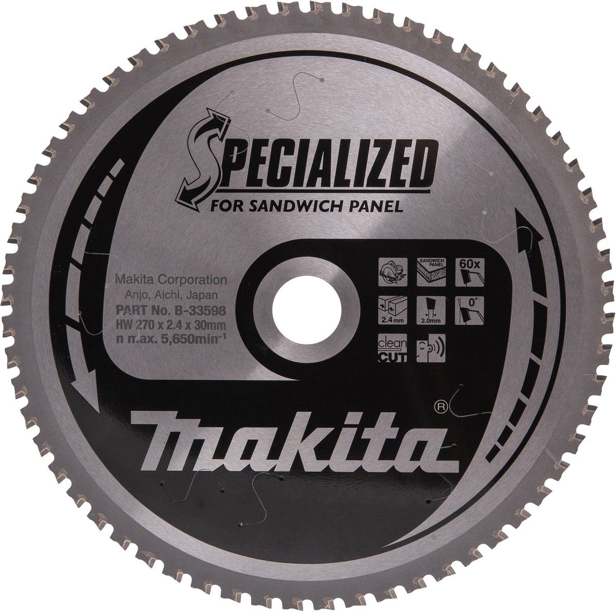Makita accessoires cirkelzaagblad | sandwichpaneel | hm 270x30 60t - b-33598