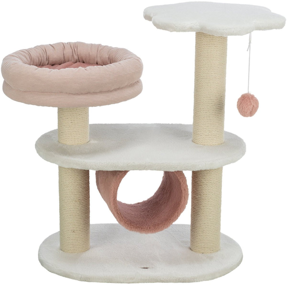 Trixie krabpaal isabella - luxe krabmeubel met ligplateau en speelballetje - 58x38x70 cm