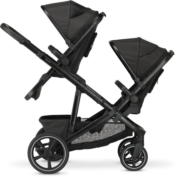 Deryan evy v2 duo kinderwagen - uitbreidbaar - extra zitje - zwart