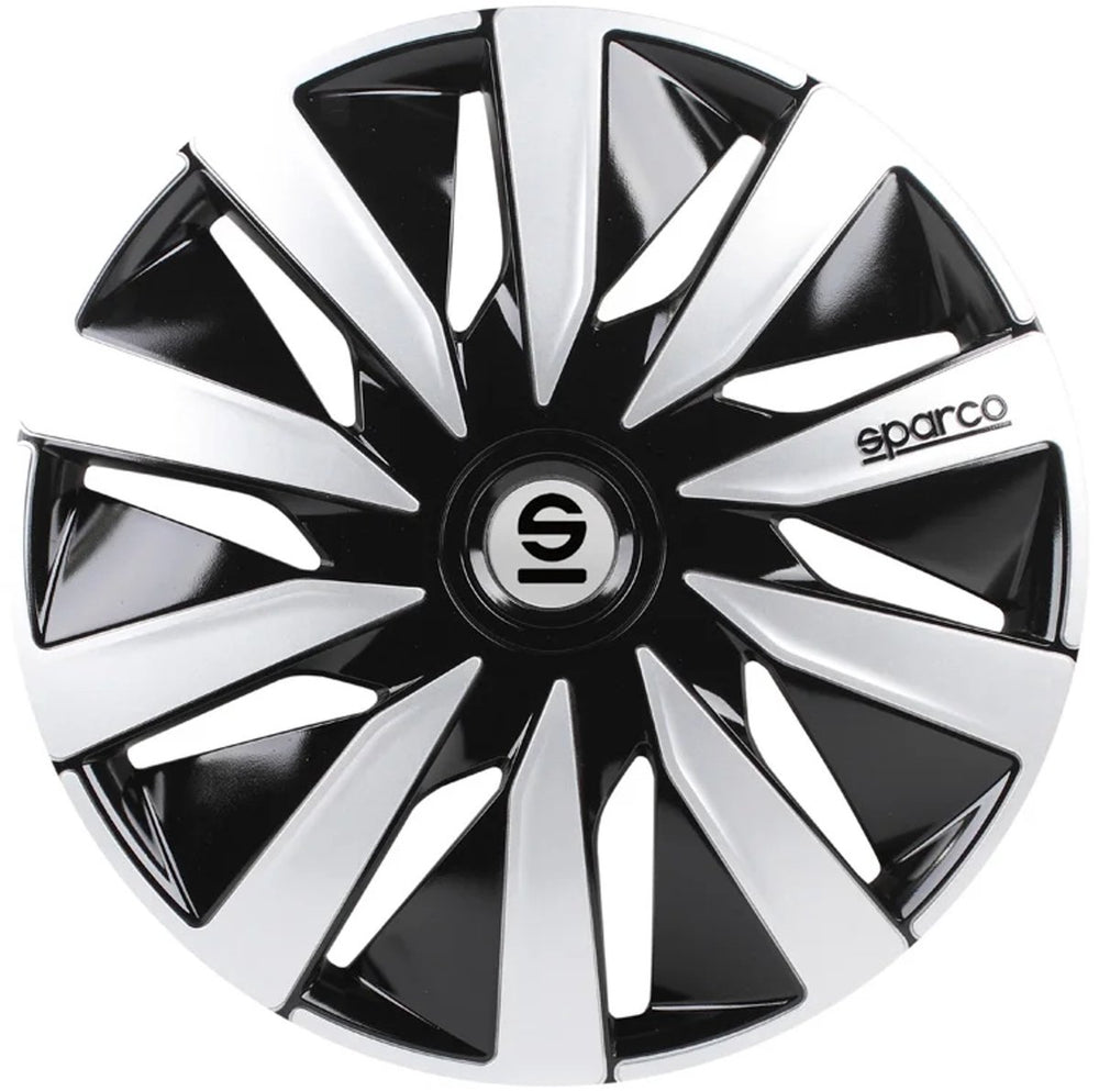 wieldoppen Lazio 15 inch ABS zwart zilver set van 4