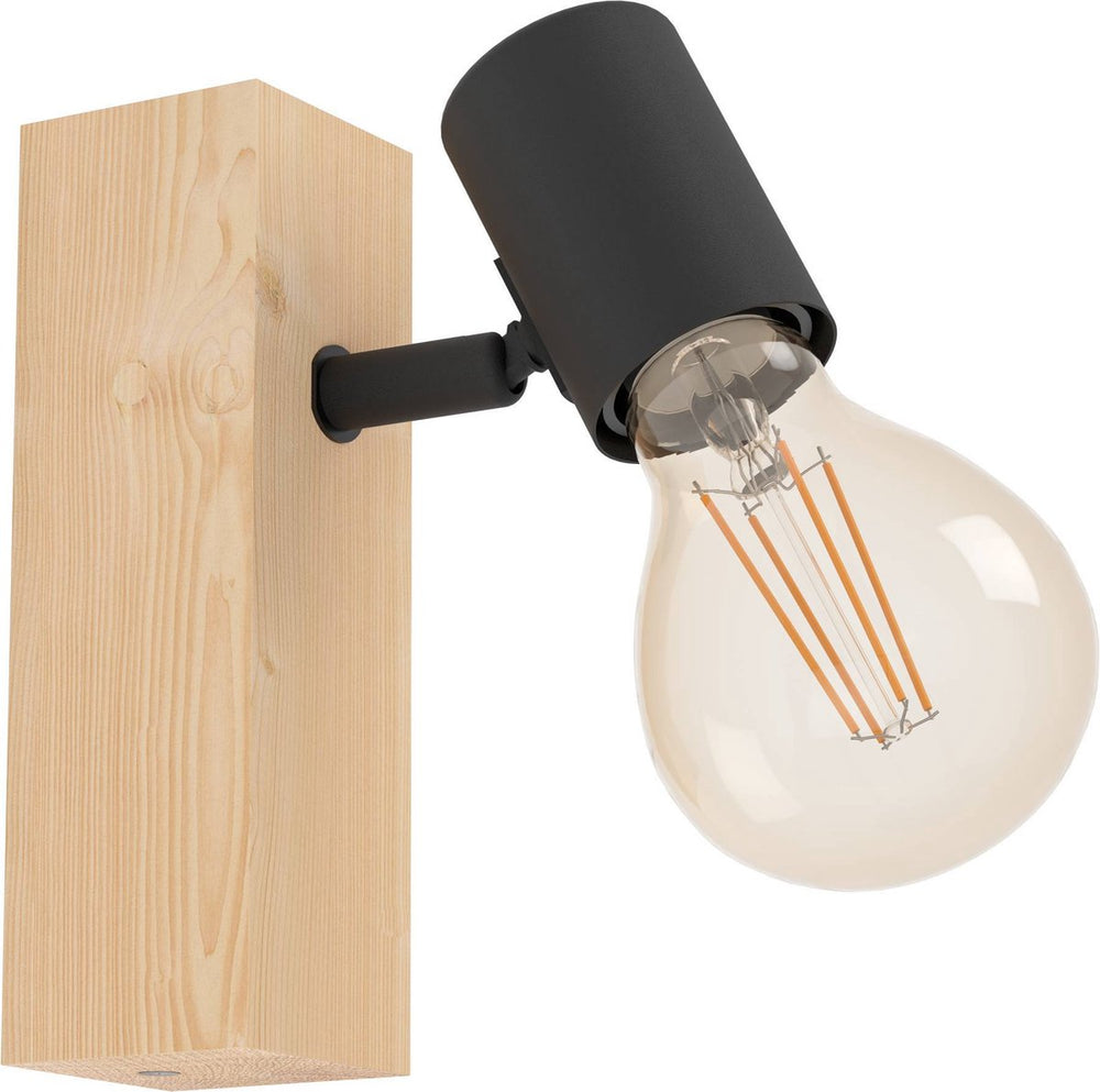 Eglo townshend 3 spot - e27 - 16,5 cm - bruin zwart - fsc hout