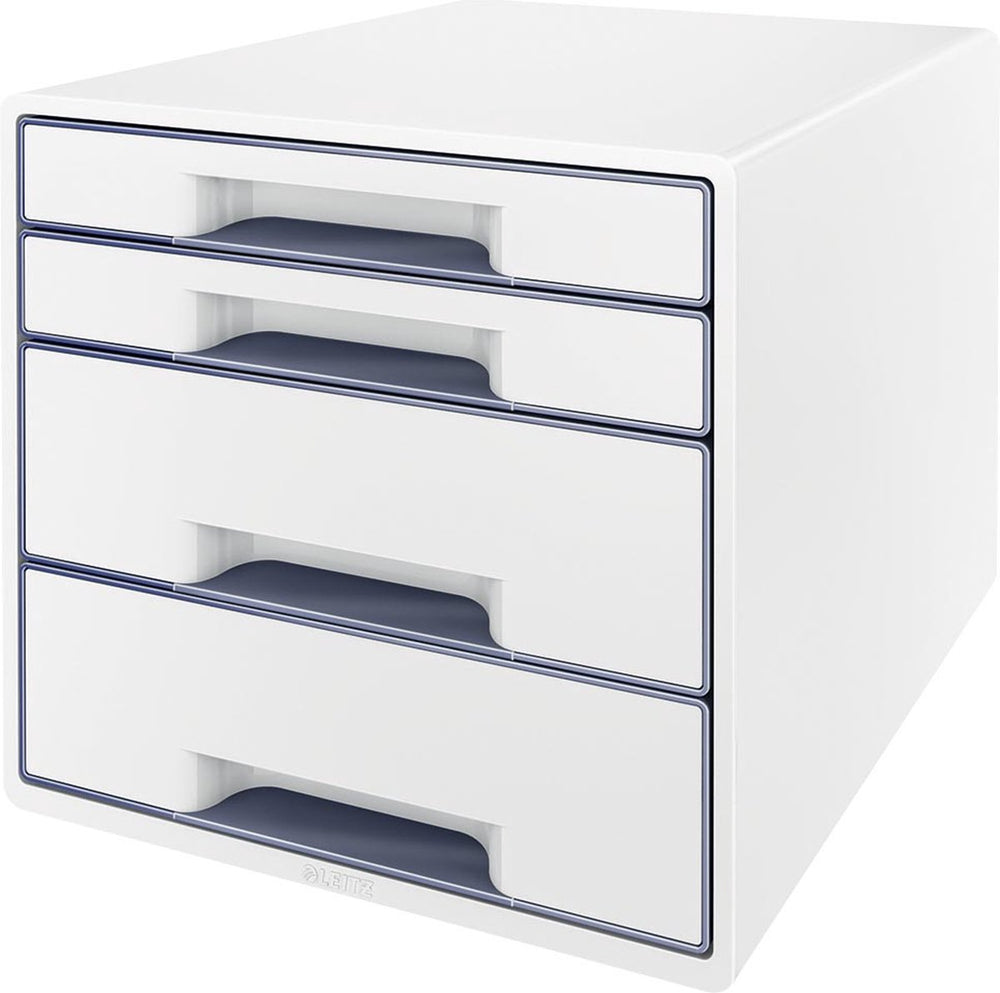 Leitz wow desk cube 4 laden wit grijs