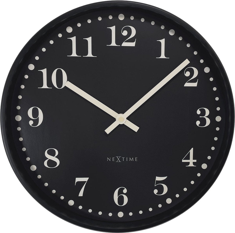 Nextime dickens – wandklok – 30 cm – plastic – zwart – stil
