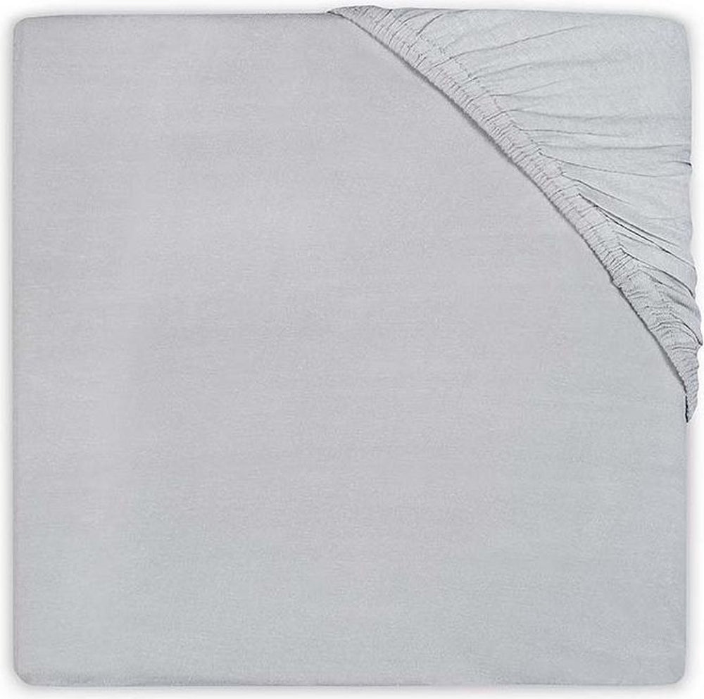 Jollein - baby hoeslaken peuterbed jersey (soft grey) - katoen - hoeslaken peuter, hoeslaken juniorbed - 70x140 75x150cm