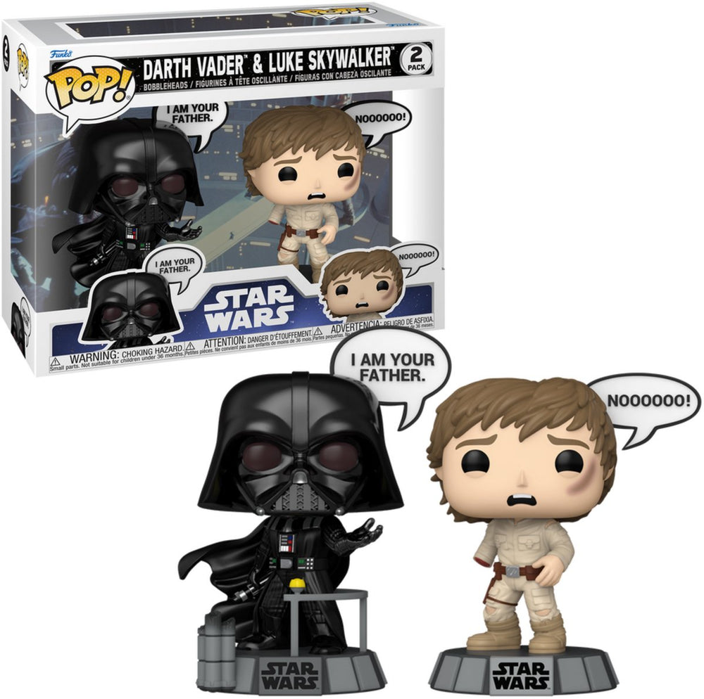 Funko star wars darth vader luke skywalker (set van 2) vinylfiguren unisex pop! - neutraal - standard