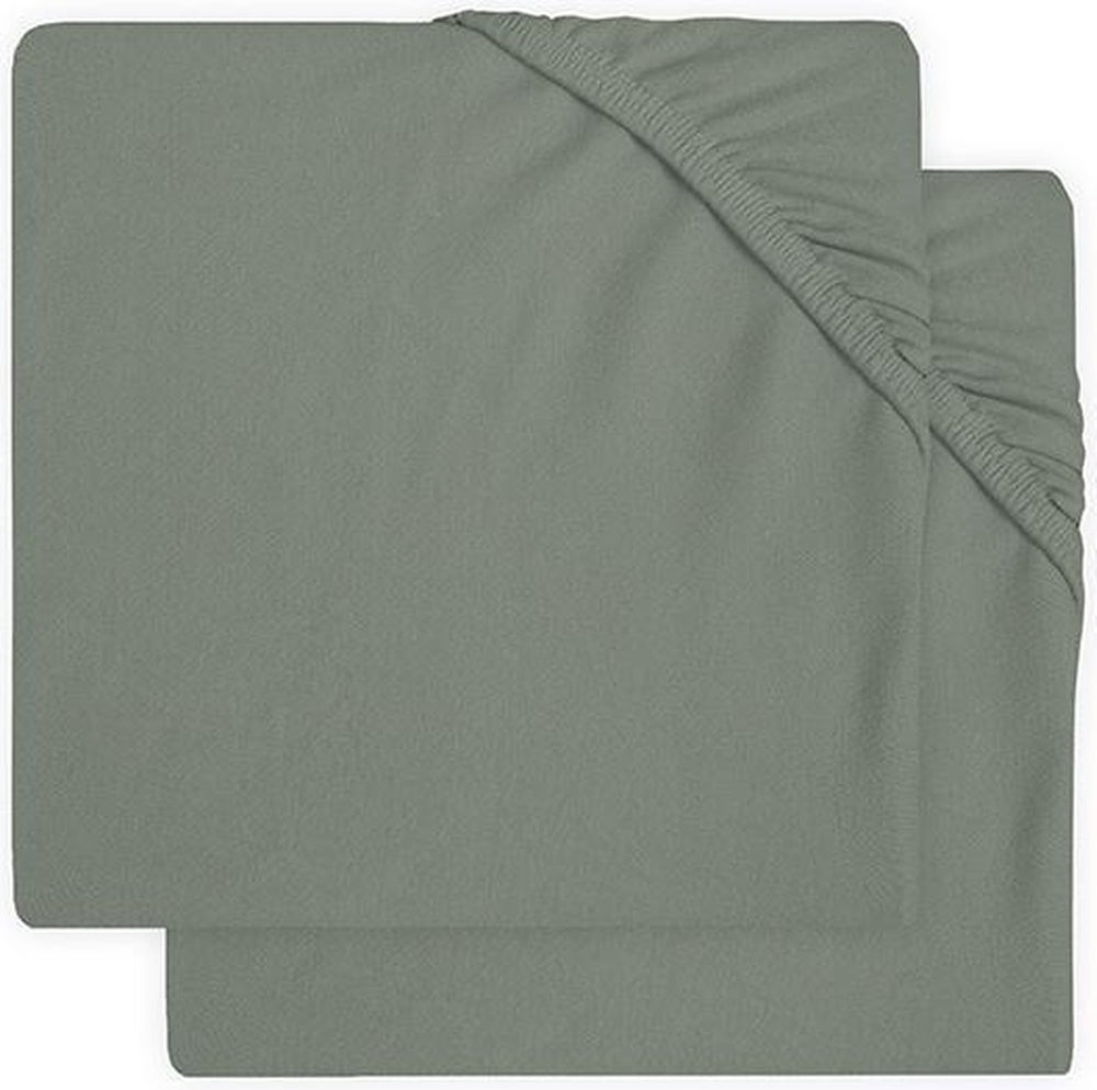 Jollein - baby hoeslaken ledikant jersey (ash green - 2 stuks) - katoen - 60x120cm