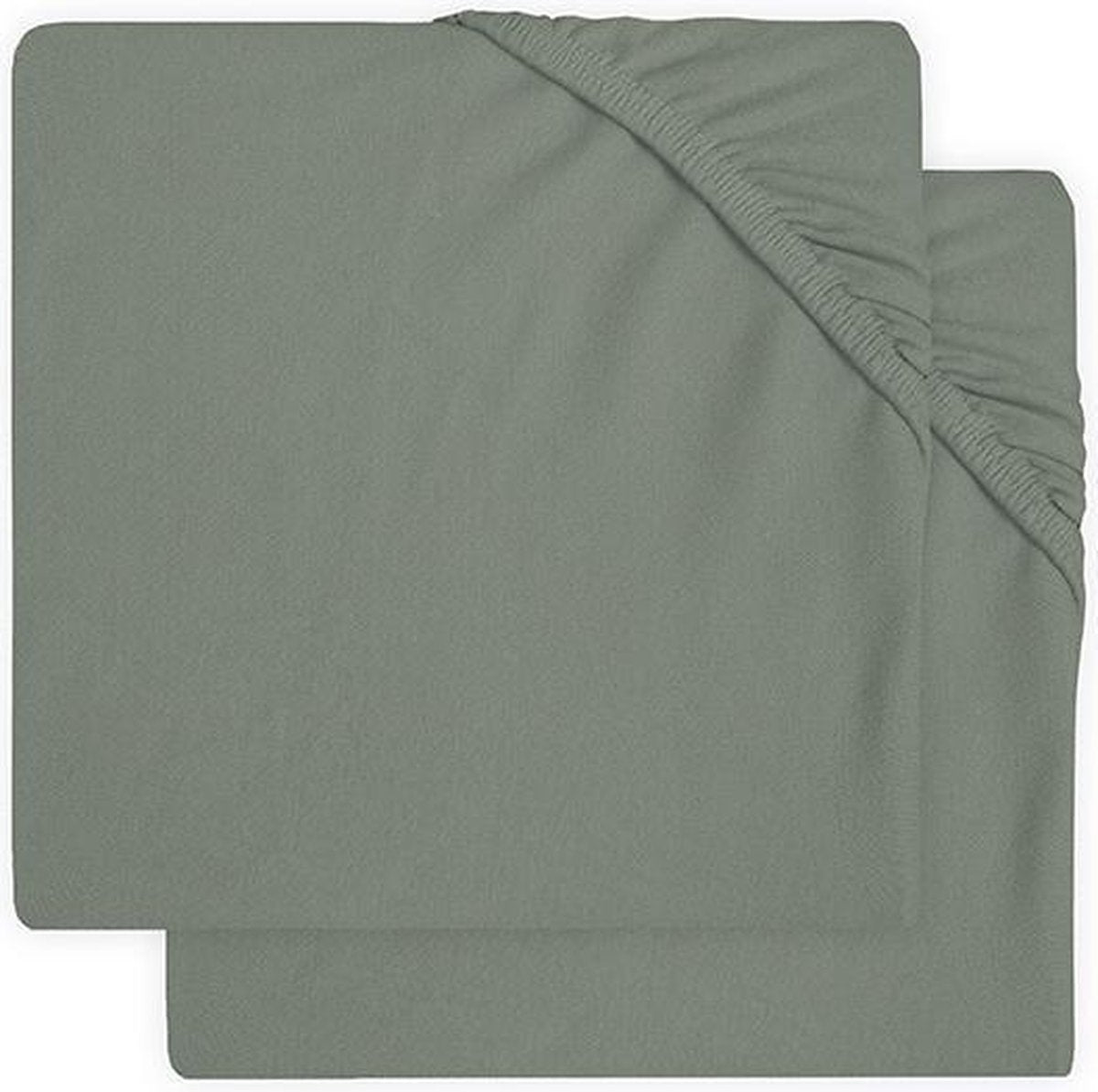 Jollein - baby hoeslaken ledikant jersey (ash green - 2 stuks) - katoen - 60x120cm