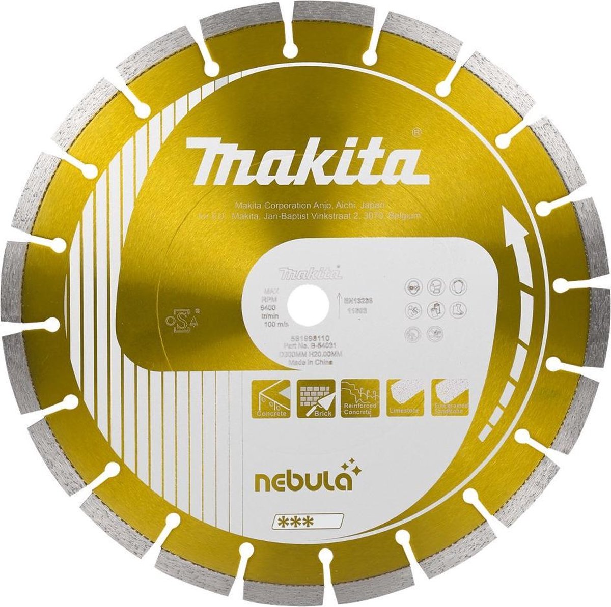Makita accessoires makita toebehoren - diamantschijf voor bouwmaterialen 125x22,2 mm b-53992