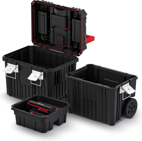 Kistenberg - mobile gereedschapskoffer sorteerdoos op wielen - 450 x 360 x 640 mm