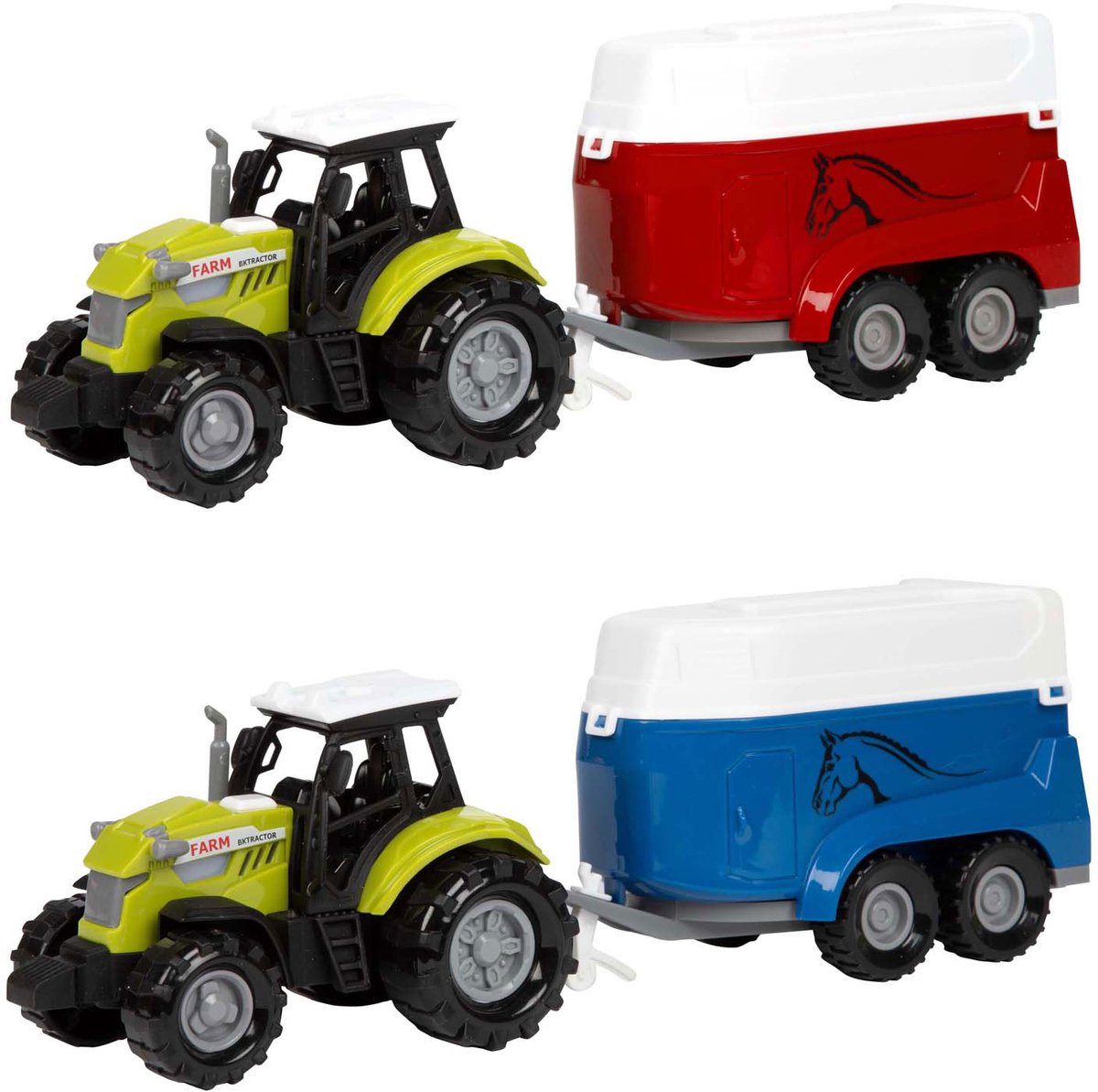 Toi-toys ackers ville tractor en aanhanger met licht en geluid, 10cm