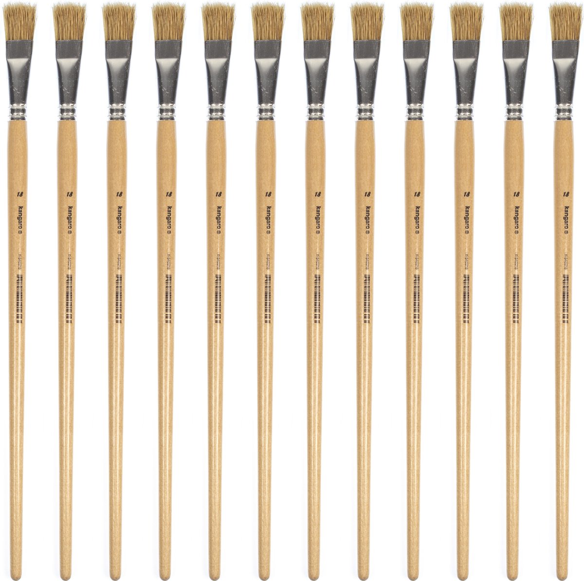 Kangaro lyonse penseel nr 18 - gelakt hout - doos a 12 stuks - k-840218
