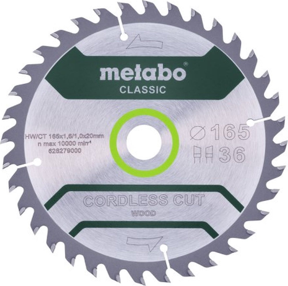 Metabo 628279000 hw ct cirkelzaagblad - 165 x 20 x 36t