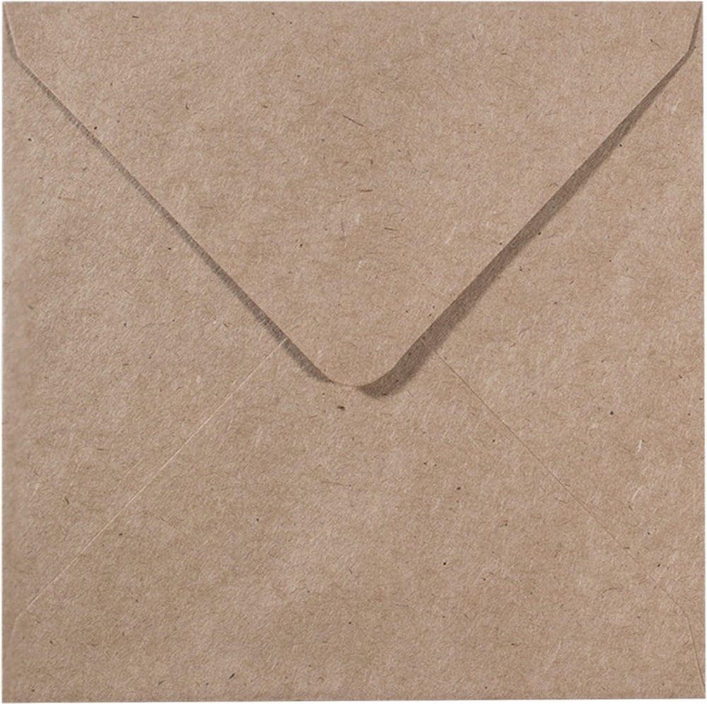 Florence enveloppen van stevige kwaliteit, kraft bruin groot vierkant, 25 stuks, 16 x 16 cm voor wenskaarten