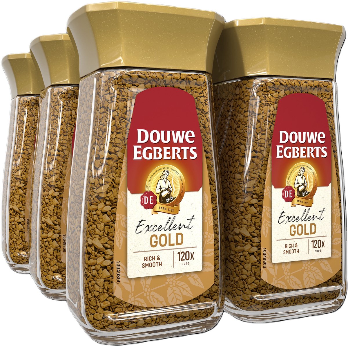 Douwe egberts gold oploskoffie - 6 x pot van 200 gram