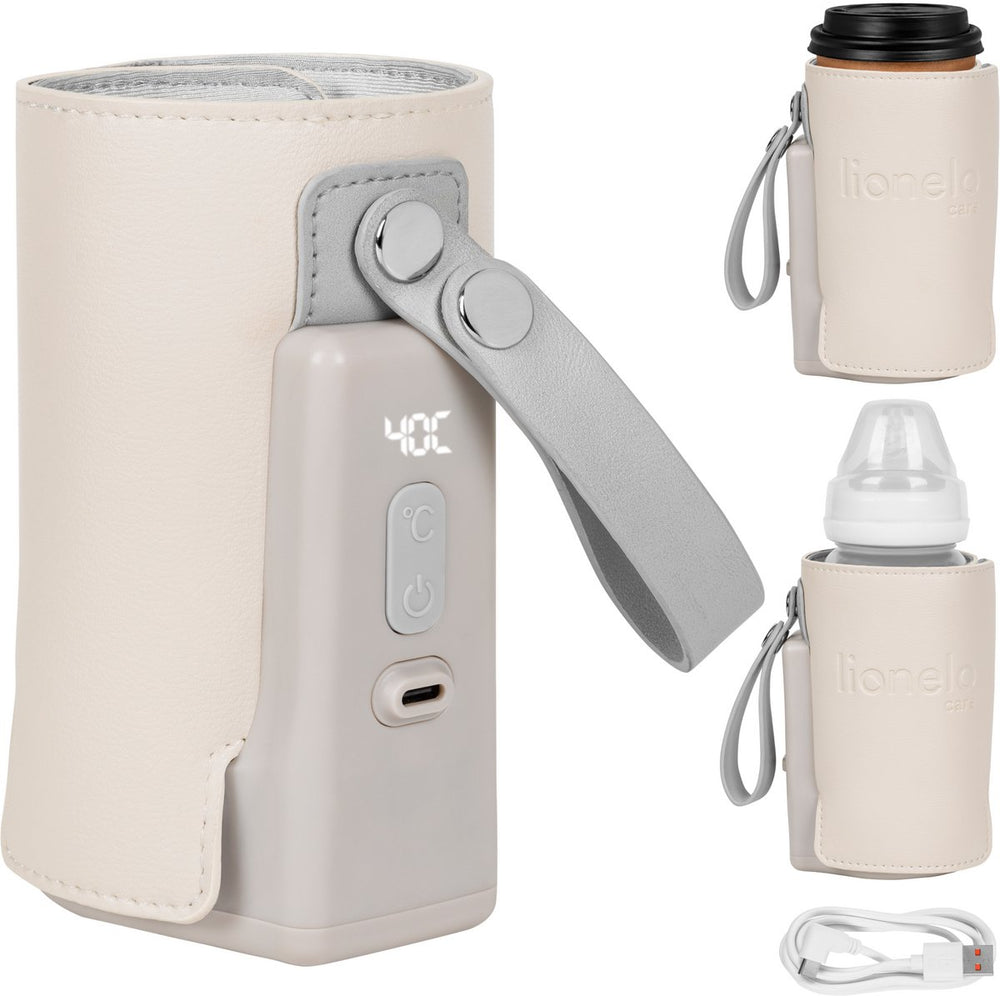 Lionelo thermup go plus draagbare flessenwarmer – 3000 mah accu – tot 8 uur draadloos gebruik – 5 temperatuurstanden 38-50°c – usb-c oplaadbaar – thermostaat tegen oververhitting – voor flessen 52-70 mm – bpa vrij
