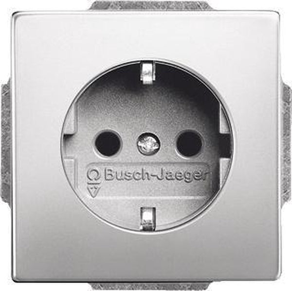Busch-jaeger abb pure roestvrij staal wandstopcontact (wcd schakelmateriaal) - 2cka002011a3850 - e2k4t
