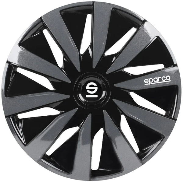 wieldoppen Lazio 15 inch ABS zwart grijs set van 4