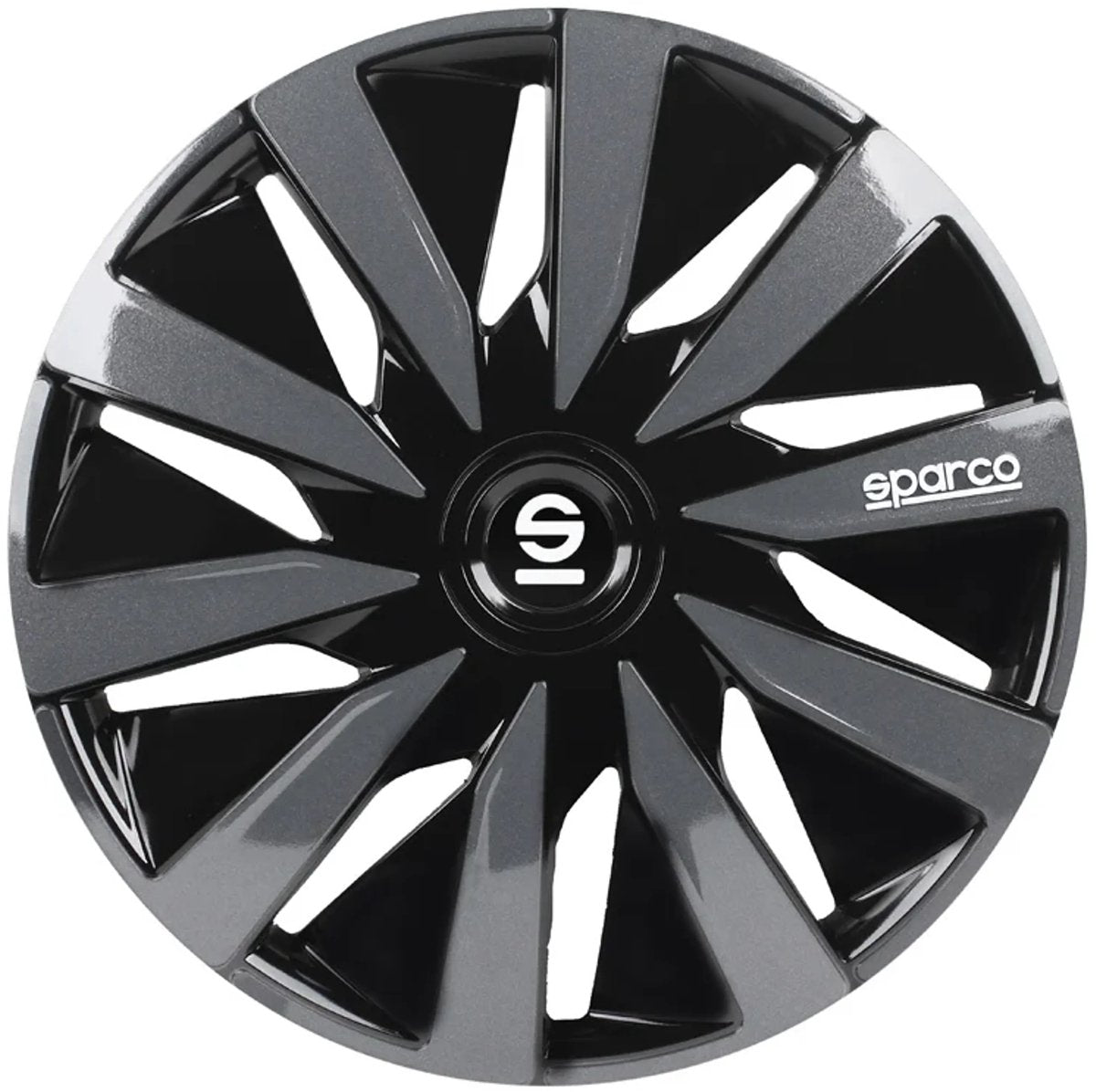 wieldoppen Lazio 16 inch ABS zwart grijs set van 4
