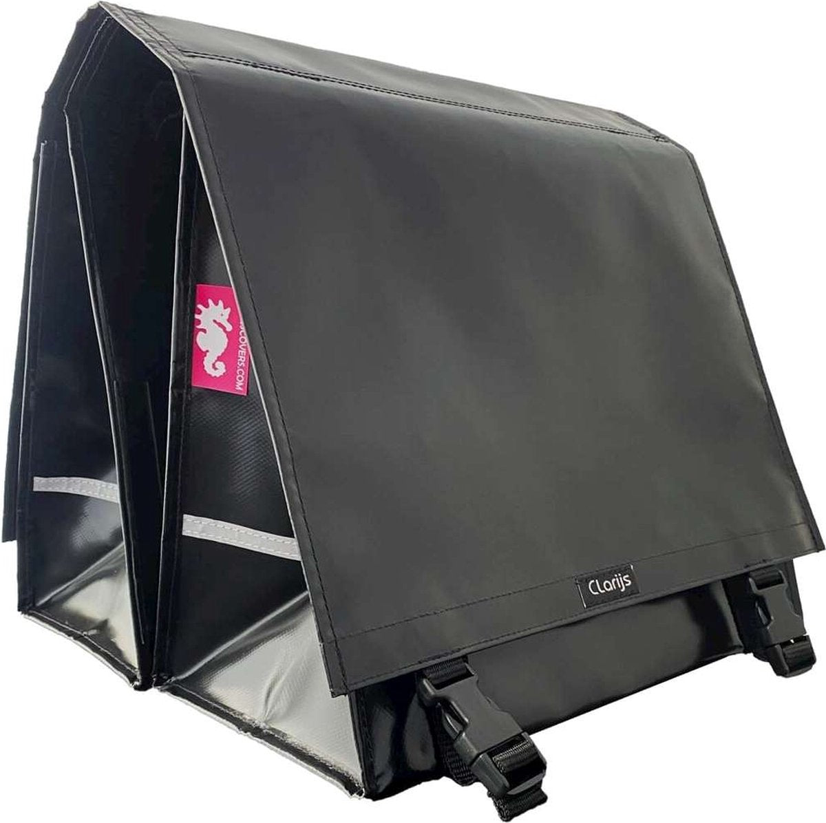 Clarijs fietstas dubbel xl pvc 46l met behuizing zwart