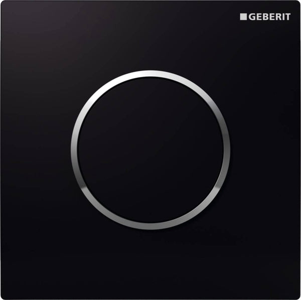 Geberit type10 urinioir bedieningsplaat - pneumatisch - ronde knop - zwart glans chroom