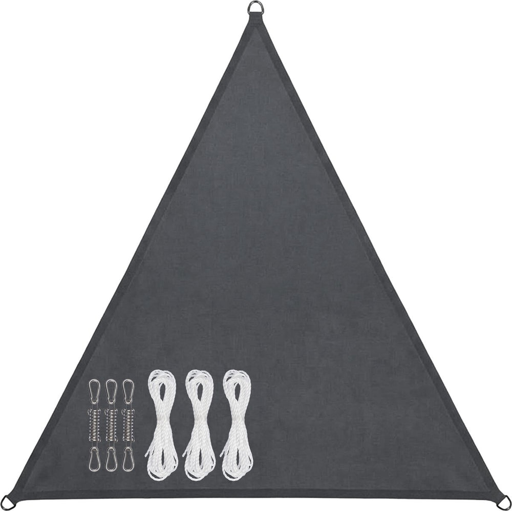 Abbey camp schaduwdoek - pes - 3.6x3.6x3.6m- grijs - zonnedoek - rvs ringen - sunshade
