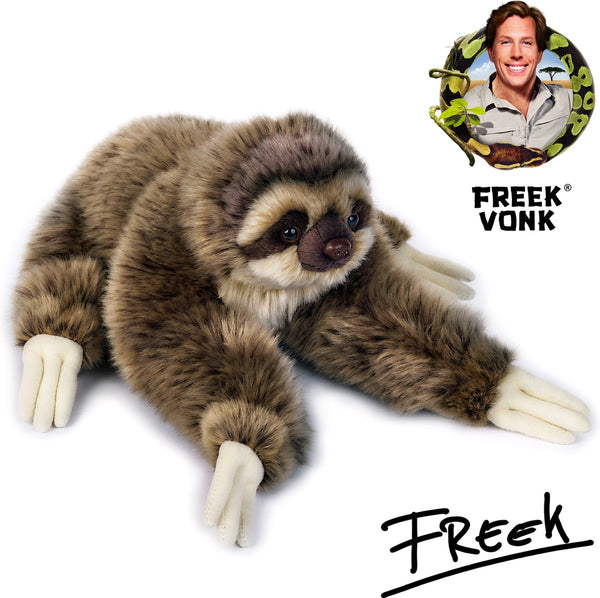Bresser freek vonk x - knuffeldier - lukas de luiaard - gevuld met gerecycled materiaal