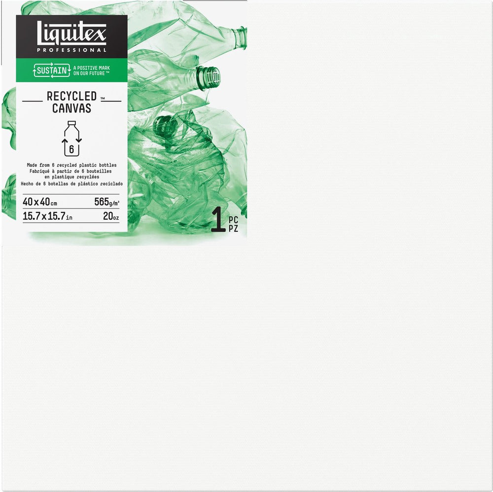 Liquitex 418040040 recycled plastic canvas 40×40 cm – deep edge | drievoudig geprimed | 100 % gerecycled plastic | fsc houten frame | voor acryl- olieverf | duurzaam kunstcanvas | 565 g m²