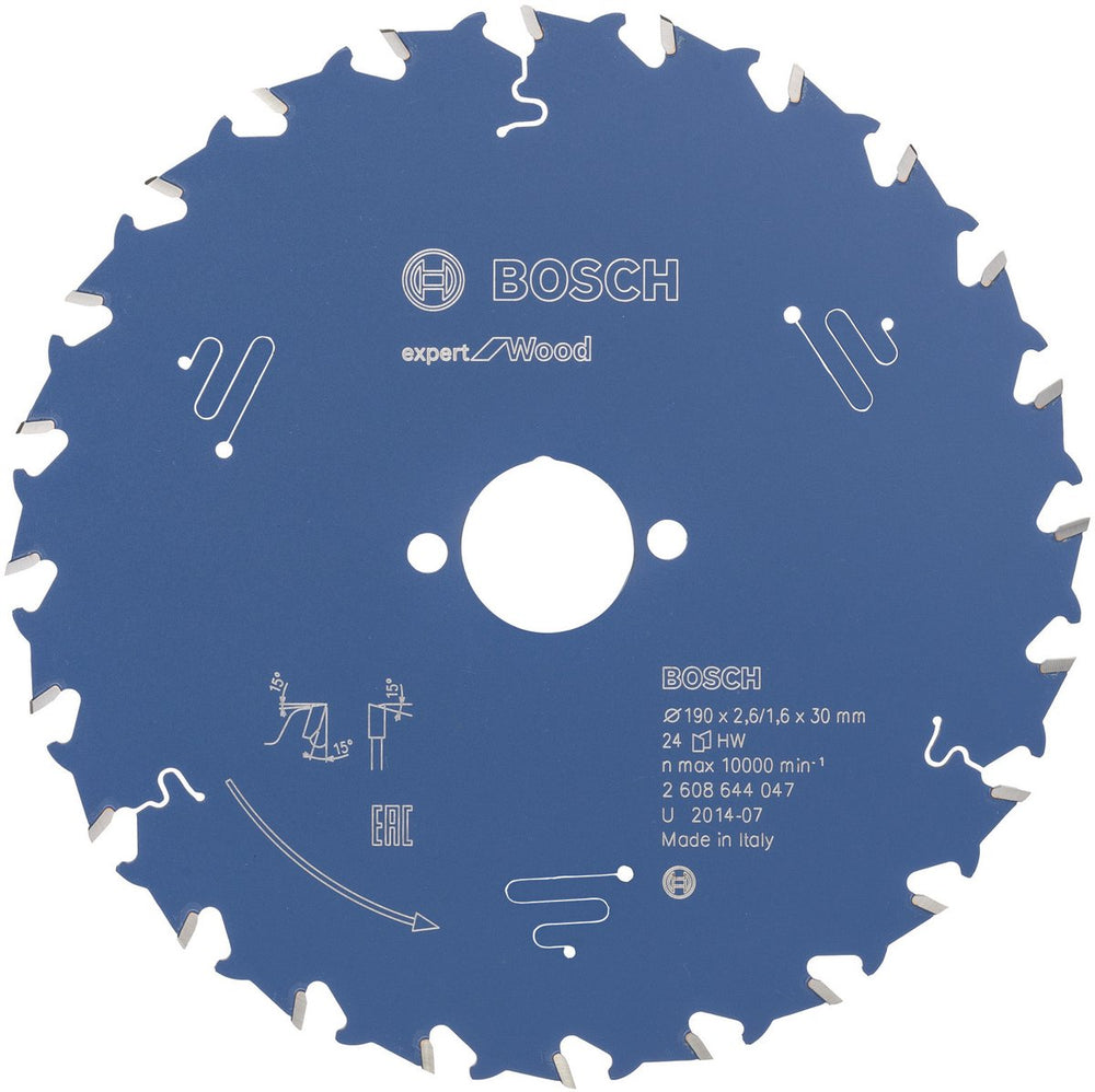 Bosch 2608644047 cirkelzaagblad expert voor hout 190x30 - 24 tanden