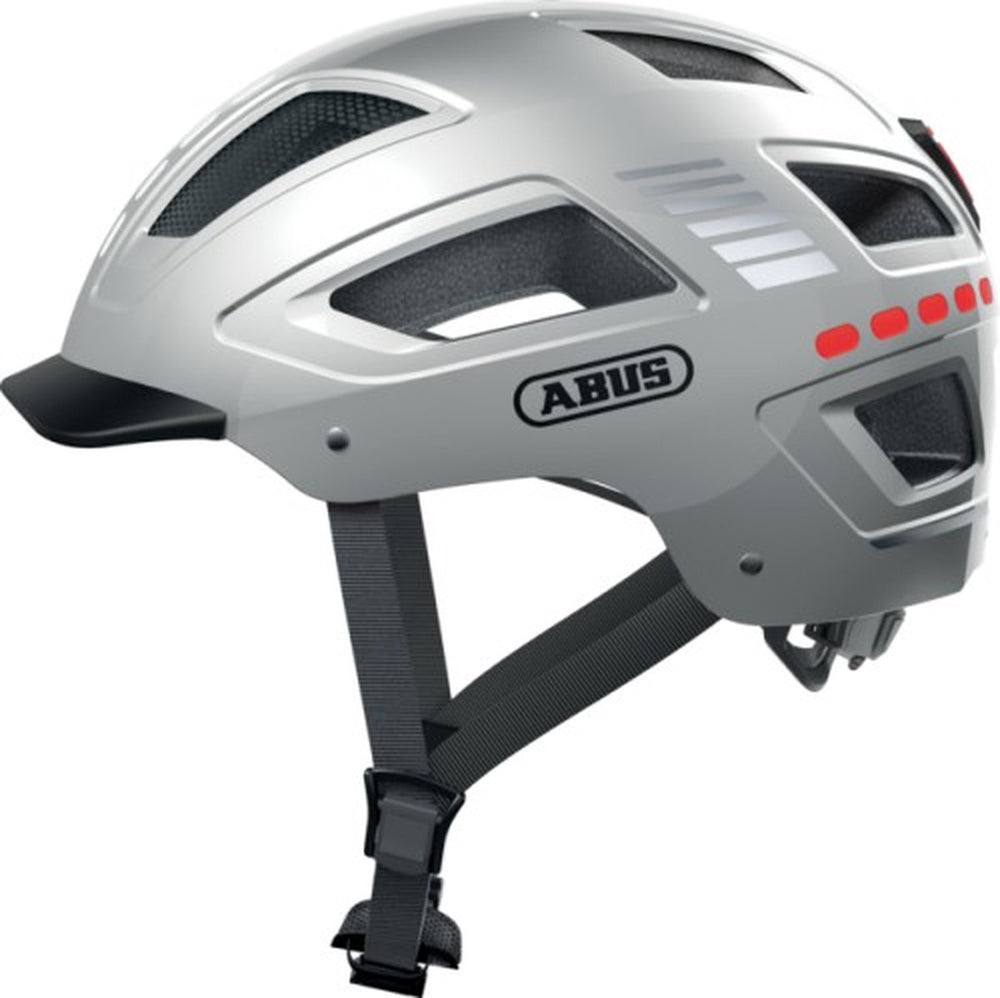 Abus Helm Hyban 2.0 LED signaal zilver M 52-58cm
