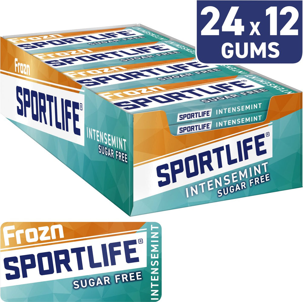Sportlife kauwgom frozn intense - fris suikervrij - doos - 24x18g