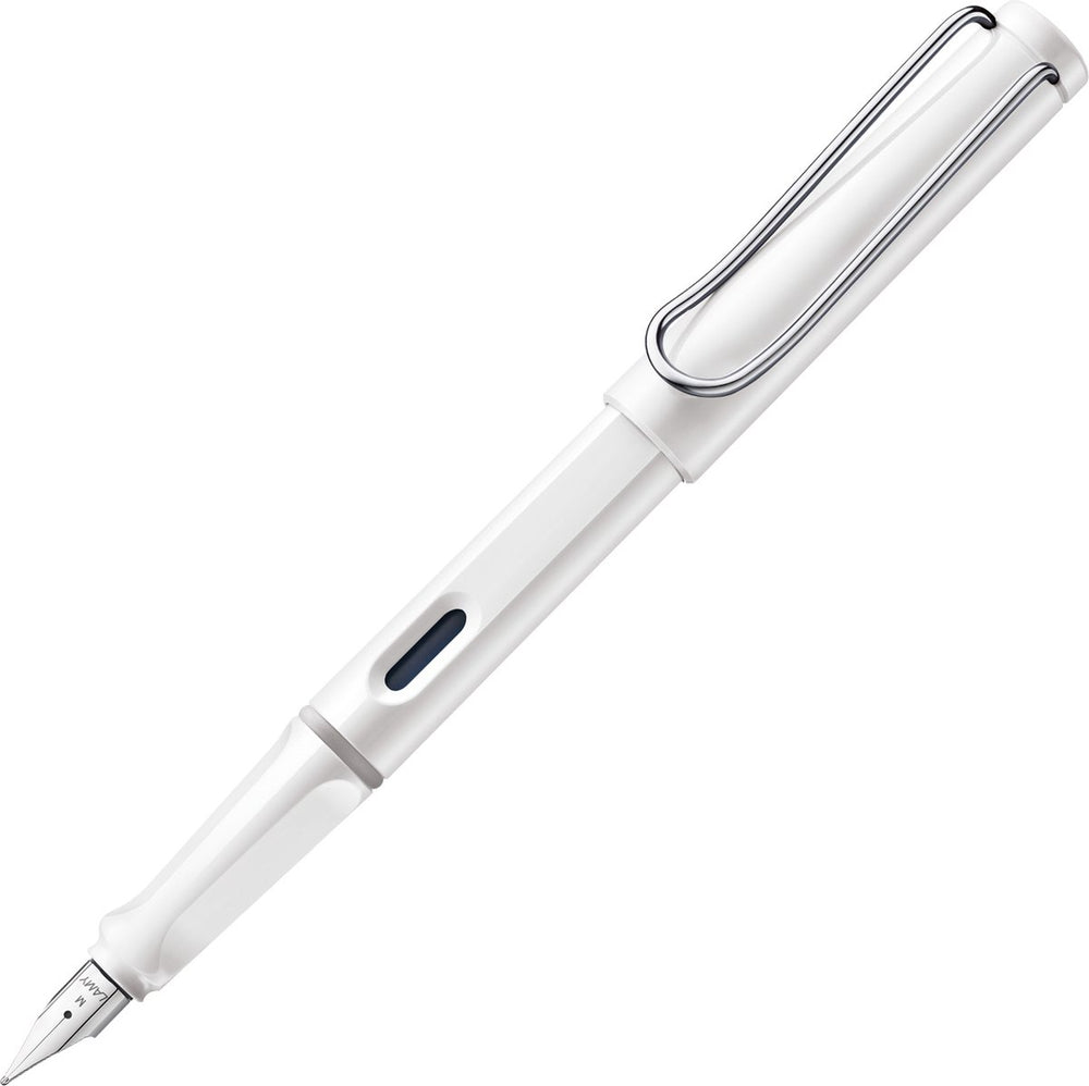 Lamy safari white vulpen - vulpen met ergonomische grip en gepolijnde stalen penpunt in schrijfdikte ef - robuust asa-kunststof - inclusief inktpatroon t 10 blauw