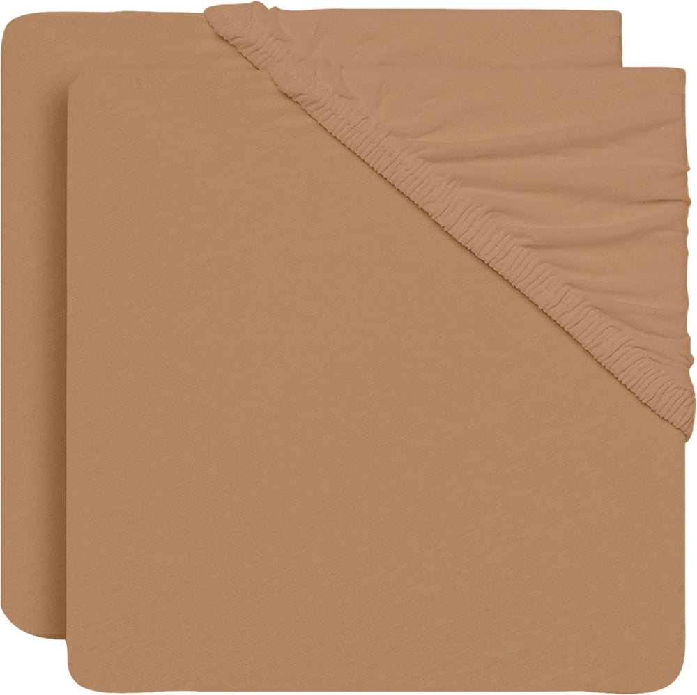 Jollein - baby hoeslaken jersey (biscuit) - katoen - hoeslaken wieg - 2 stuks - 60x120cm