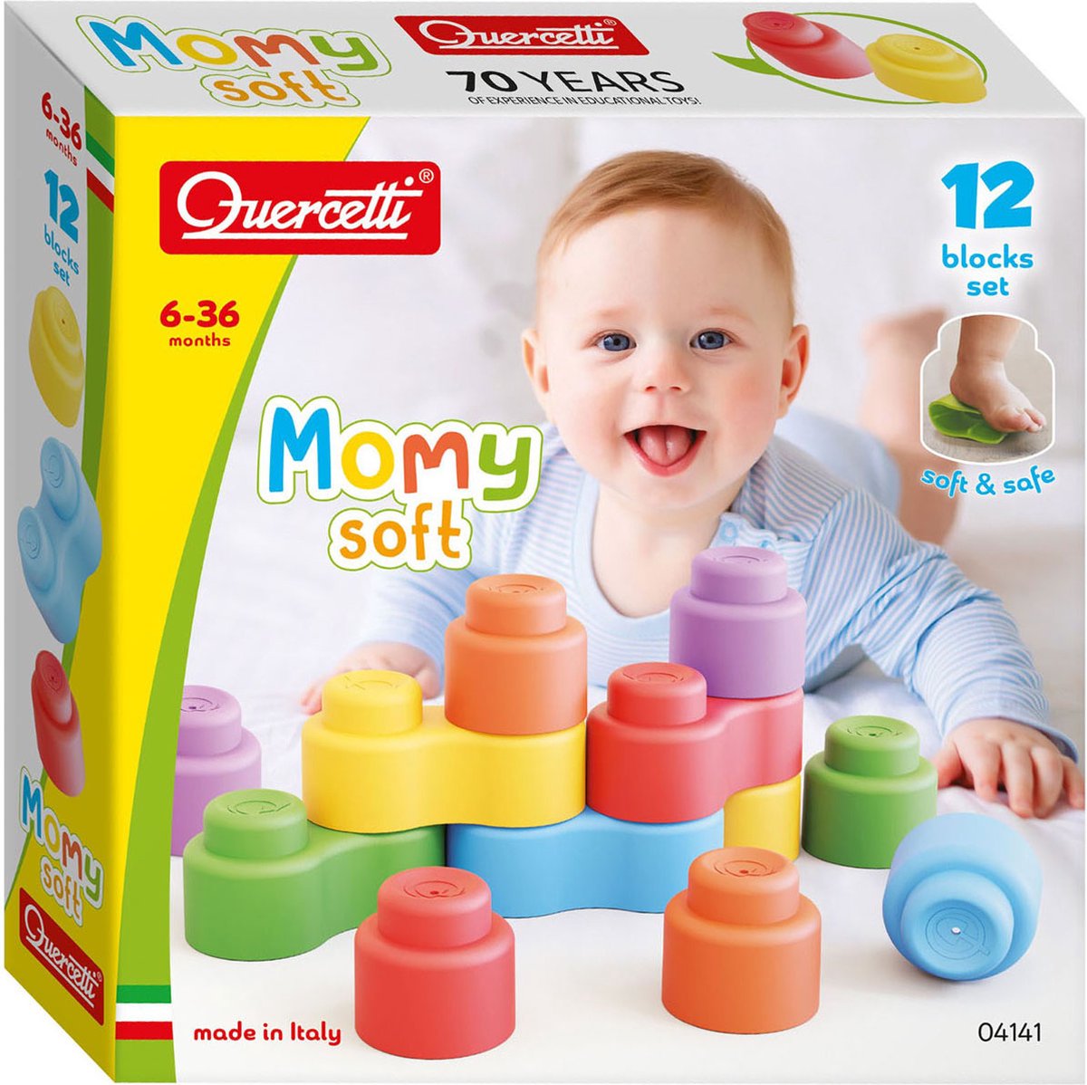 Quercetti momy zachte bouwblokken, 12dlg.