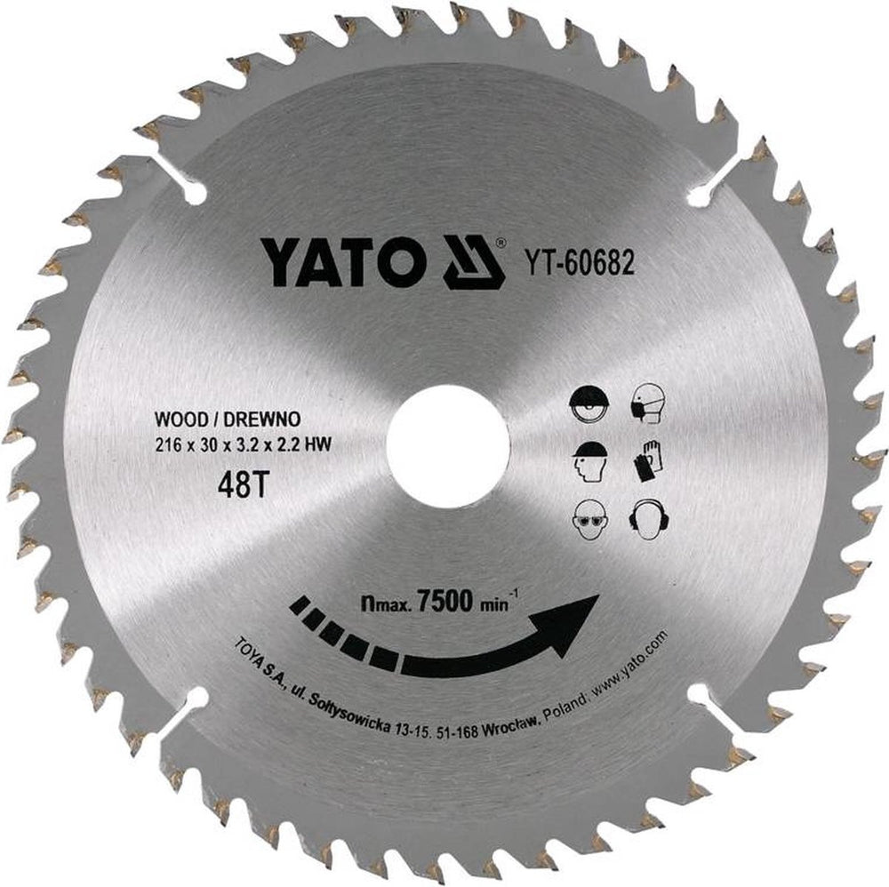Yato cirkelzaagblad ø216 mm - 48t - binnendiameter - 30 mm
